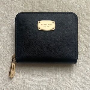 Michael Kors Black Wallet with Gold Accents